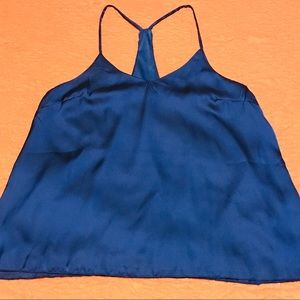 Mikey & Joey blue satin top